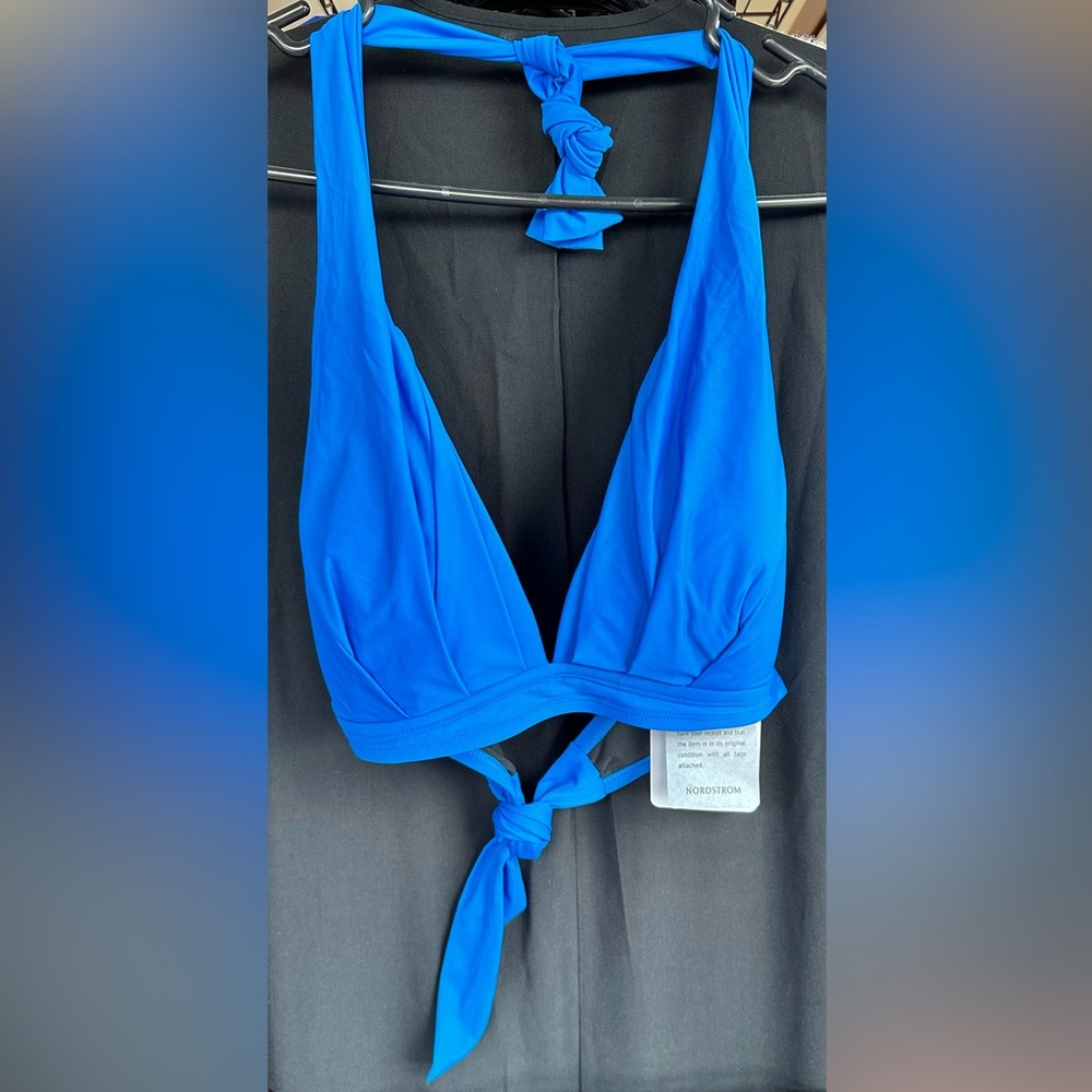 NWT Blue Halter Bikini Top
